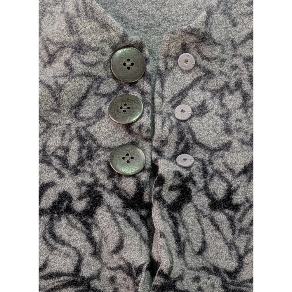 Coldwater Creek Vest Womens XL Gray Excellent Boiled Wool Floral Button Front - Picture 2 of 4